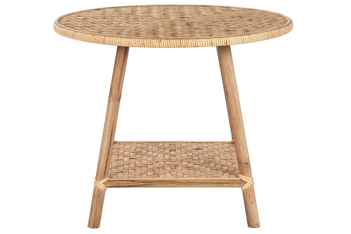 DKD Home Decor Mesita Auxiliar de Bambú y Ratán Natural Marrón