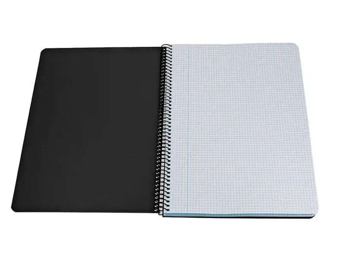 Antartik Cuaderno Espiral A4 Tapa Foam 80 Hojas 90g Cuadriculado 4mm con Márgenes Color Negro