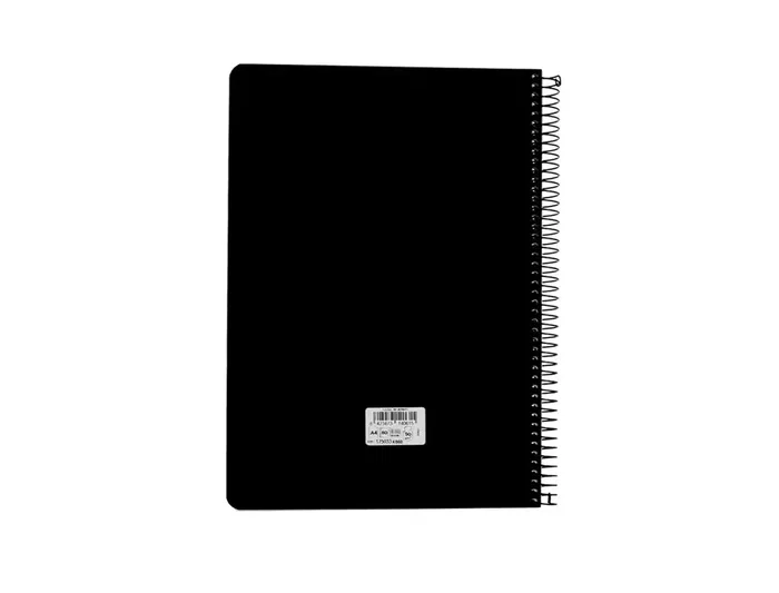 Antartik Cuaderno Espiral A4 80 Hojas, Tapa Foam, Papel 90 gr, Cuadrícula 4 mm con Margen - Color Negro