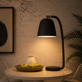 Romi Lámpara de Mesa Newport con Pantalla Negra