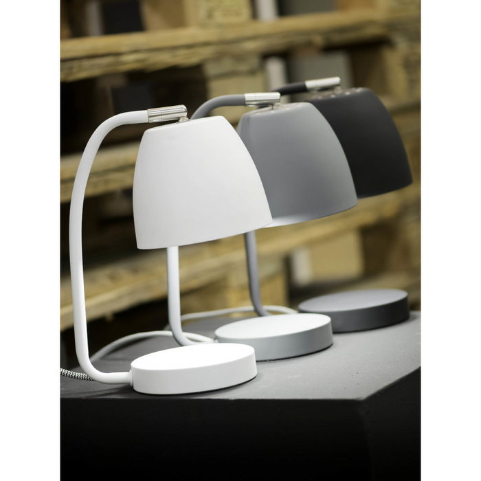 IAR Lámpara de Mesa Newport Estilo Nórdico Hierro Caucho 28cm Pantalla 11x13cm
