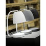IAR Lámpara de Mesa Newport Estilo Nórdico Hierro Caucho 28cm Pantalla 11x13cm