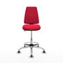 PIQUERAS Y CRESPO Taburete Elche CP Bali rojo con base cromada