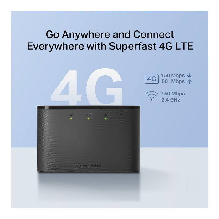 Mercusys Router Móvil Wi-Fi 4G LTE MT110 150Mbps Negro