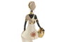 DKD Home Decor Figura de Resina Africana Verde y Beige Surtida 2 Unidades