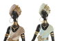 DKD Home Decor Figura de Resina Africana Verde y Beige Surtida 2 Unidades