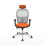 PIQUERAS Y CRESPO Silla de oficina Jorquera con mecanismo Sincro/Traslack, Naranja y Blanco
