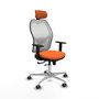 PIQUERAS Y CRESPO Silla de oficina Jorquera con mecanismo Sincro/Traslack, Naranja y Blanco