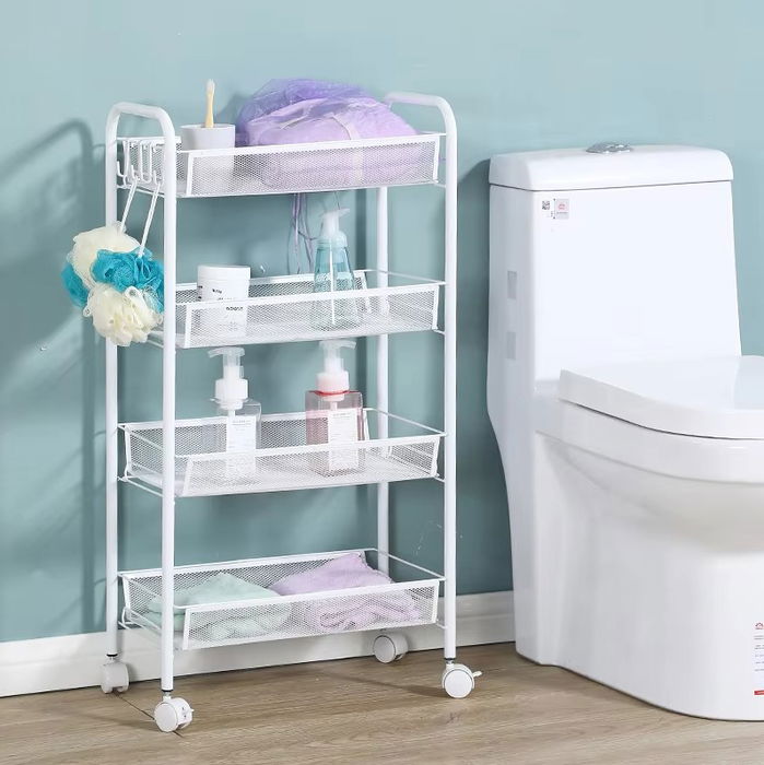 Confortime Carrito Auxiliar 4 Niveles con Ruedas 83.2 cm Largo x 26 cm Ancho x 7.5 cm Alto (4 Unidades)