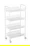 Confortime Carrito Auxiliar 4 Niveles con Ruedas 83.2 cm Largo x 26 cm Ancho x 7.5 cm Alto (4 Unidades)