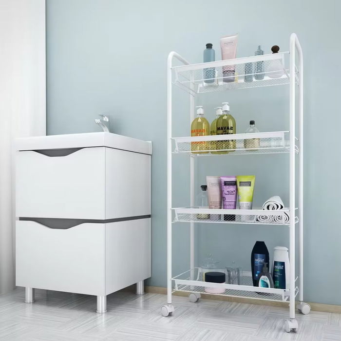 Confortime Carrito Auxiliar 4 Niveles con Ruedas 83.2 cm Largo x 26 cm Ancho x 7.5 cm Alto (4 Unidades)