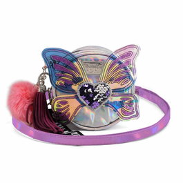 Oh My Pop Bolso Bandolera Redondo Pequeño Wings Plateado