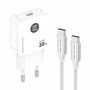 Tech One Tech Cargador Rápido GAN Power Delivery 3.0 20W con Cable USB-C Blanco 1m - TEC2204, Smart Recognition, 5V/9V/12V
