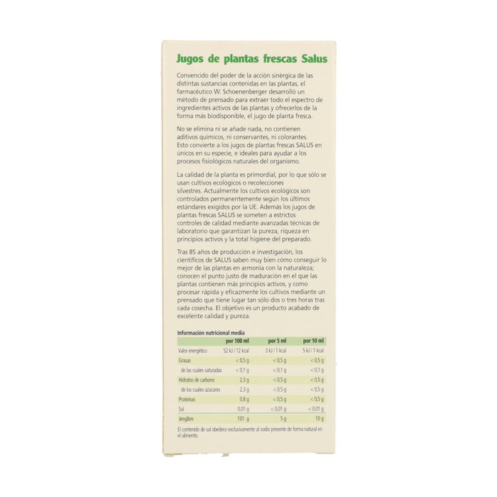 Salus Jugo de Jengibre Schoenenberger 200 ml