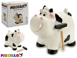 PINCELLO Hucha de cerámica vaca con martillo grande