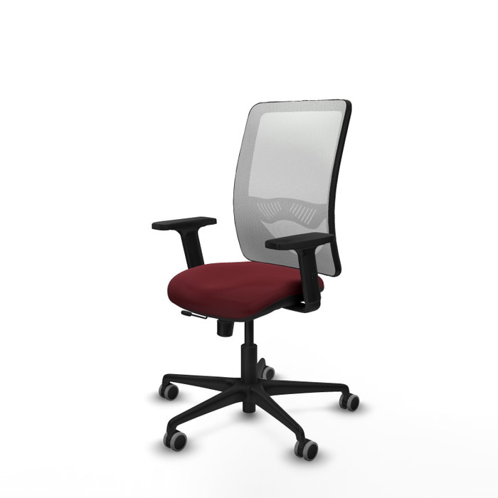 PIQUERAS Y CRESPO Silla de oficina Zulema con mecanismo Sincro/Traslack, Granate y Blanco PIQUERAS Y CRESPO Silla de oficina Zulema con mecanismo Sincro/Traslack, Granate y Blanco