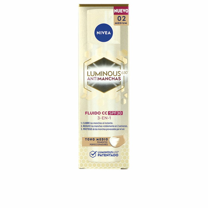 Nivea LUMINOUS 630º ANTIMANCHAS CC fluido SPF30 medio 40 ml