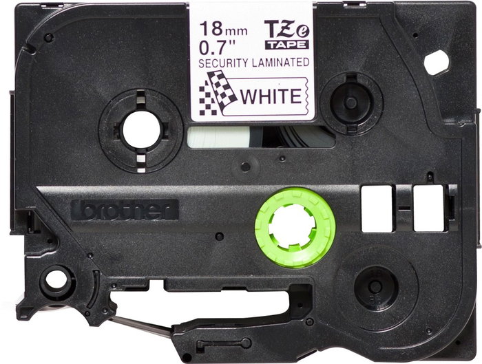 Brother TZeSE4 Cinta Laminada de Seguridad 18mm x 8m Blanco/Negro Brother TZeSE4 Cinta Laminada de Seguridad 18mm x 8m Blanco/Negro