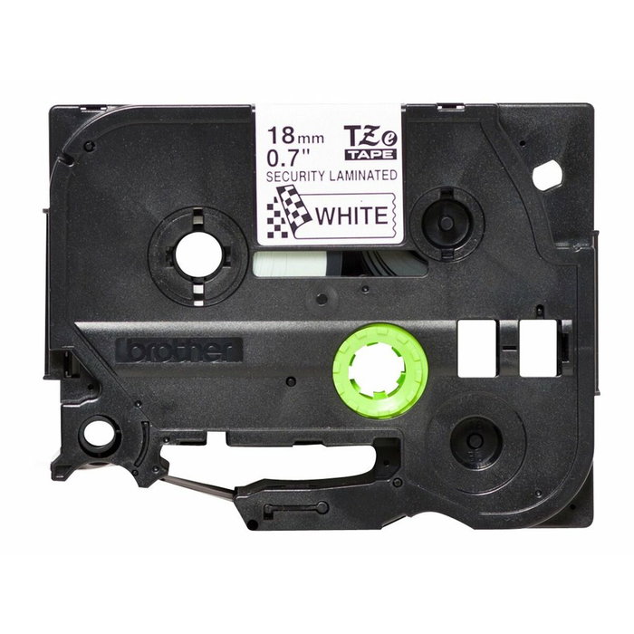 Brother TZeSE4 Cinta Laminada de Seguridad 18mm x 8m Blanco/Negro Brother TZeSE4 Cinta Laminada de Seguridad 18mm x 8m Blanco/Negro