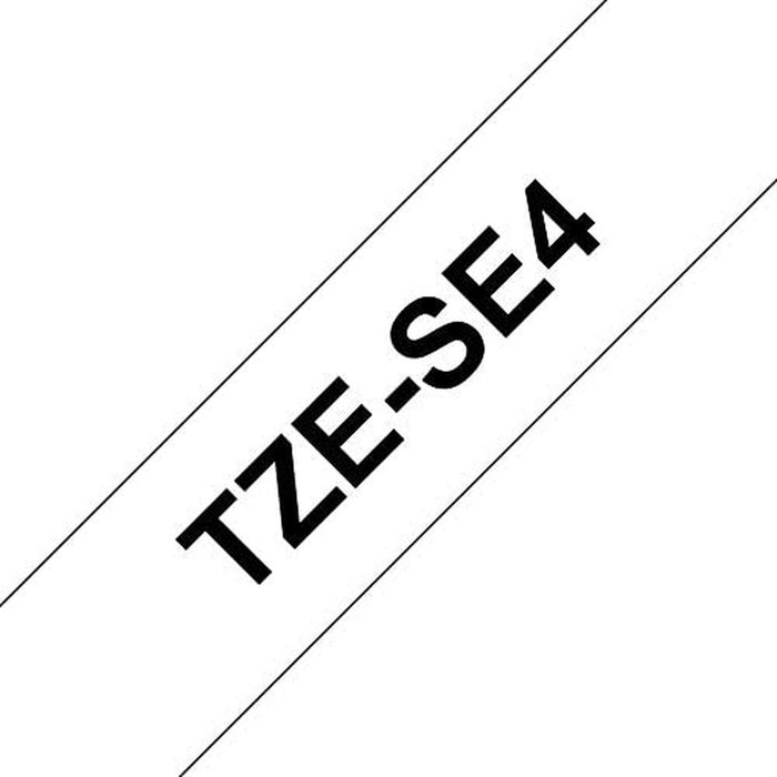 Brother TZeSE4 Cinta Laminada de Seguridad 18mm x 8m Blanco/Negro Brother TZeSE4 Cinta Laminada de Seguridad 18mm x 8m Blanco/Negro