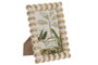 DKD Home Decor Marco de Fotos 10x15 Mango Cristal Natural Blanco Rozado