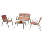 DKD Home Decor Conjunto de Sofá Sunset de 4 Piezas en Acero y Poliéster