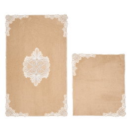 Mijölnir Cot-Klzt5-32 Juego de Alfombras de Baño 50x60 cm y 60x100 cm Cappuccino