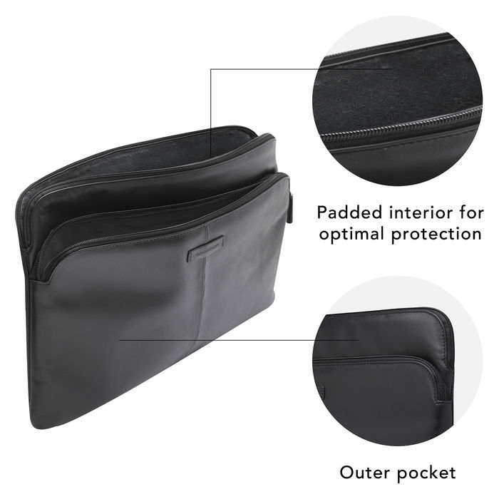 dbramante1928 SKAGEN PRO+ - Funda de cuero de grano entero para MacBook Pro 14", 35.6 cm (14"), Negro, Resistente a impactos, con bolsillo delantero dbramante1928 SKAGEN PRO+ - Funda de cuero de grano entero para MacBook Pro 14", 35.6 cm (14"), Negro, Resistente a impactos, con bolsillo delantero