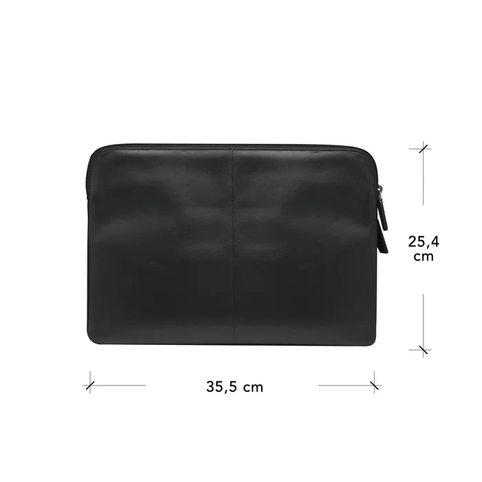 Skagen Pro+ Funda para MacBook Pro 14" (35.6 cm) de Cuero de Grano Entero - Negro - Resistente a Impactos, 350 g
