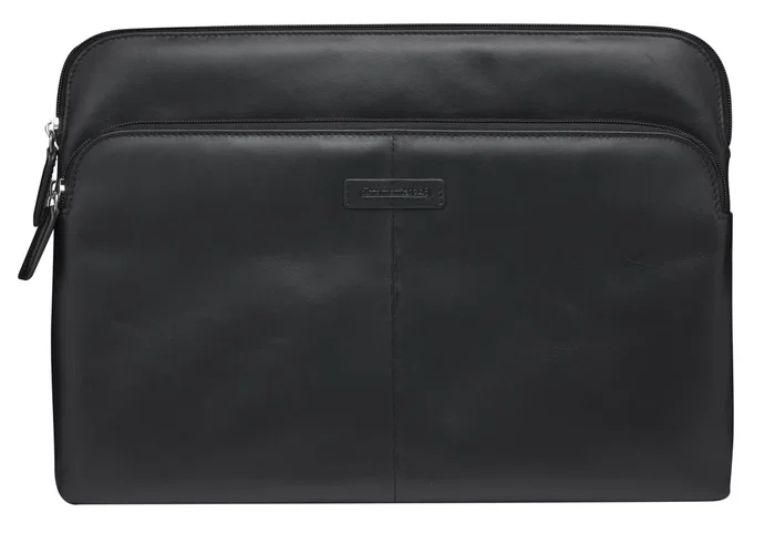 Skagen Pro+ Funda para MacBook Pro 14" (35.6 cm) de Cuero de Grano Entero - Negro - Resistente a Impactos, 350 g