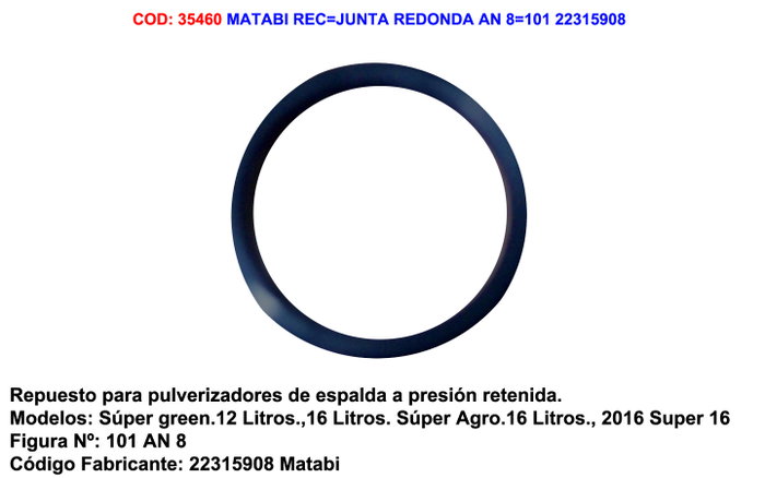 MATABI Junta Redonda AN 8 101 22315908 MATABI Junta Redonda AN 8 101 22315908