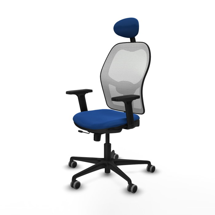 PIQUERAS Y CRESPO Silla de oficina Jorquera con mecanismo Sincro/Traslack Azul y Blanco