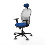 PIQUERAS Y CRESPO Silla de oficina Jorquera con mecanismo Sincro/Traslack Azul y Blanco