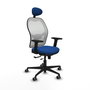 PIQUERAS Y CRESPO Silla de oficina Jorquera con mecanismo Sincro/Traslack Azul y Blanco