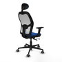 PIQUERAS Y CRESPO Silla de oficina Jorquera con mecanismo Sincro/Traslack Azul y Blanco