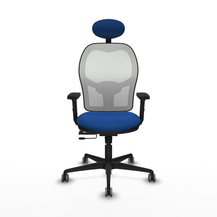 PIQUERAS Y CRESPO Silla de oficina Jorquera con mecanismo Sincro/Traslack Azul y Blanco