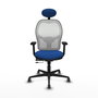 PIQUERAS Y CRESPO Silla de oficina Jorquera con mecanismo Sincro/Traslack Azul y Blanco