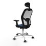 PIQUERAS Y CRESPO Silla de oficina Jorquera con mecanismo Sincro/Traslack, Azul marino y Blanco