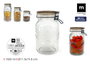 La Mediterranea Tarro de Vidrio con Tapa de Acacia 1500 ml, Dimensiones 11,5 cm (Ancho) x 19,7 cm (Alto) x 11,7 cm (Largo) (12 Unidades)