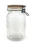 La Mediterranea Tarro de Vidrio con Tapa de Acacia 1500 ml, Dimensiones 11,5 cm (Ancho) x 19,7 cm (Alto) x 11,7 cm (Largo) (12 Unidades)
