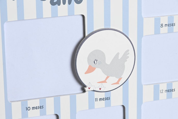 DKD Home Decor Patito lindo 23 Marco Multifoto Baby Azul Rosa 37 x 37 x 1.5 cm (4 Unidades)