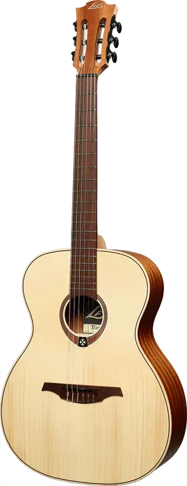 LAG Guitarra Acústica Nylon Auditorium Natural Abeto Engelmann Macizo Acabado Satinado