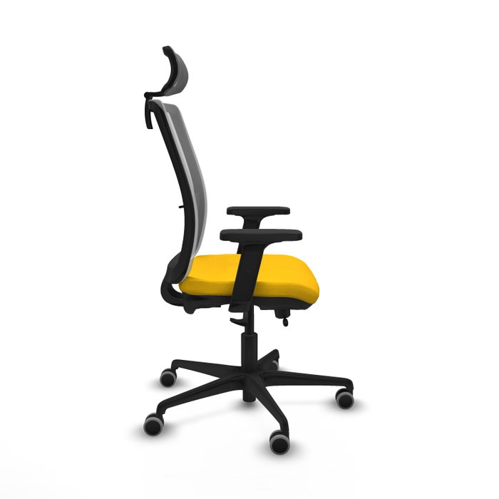 PIQUERAS Y CRESPO Silla de oficina Haches con mecanismo Sincro/Traslack, Amarillo y Gris PIQUERAS Y CRESPO Silla de oficina Haches con mecanismo Sincro/Traslack, Amarillo y Gris