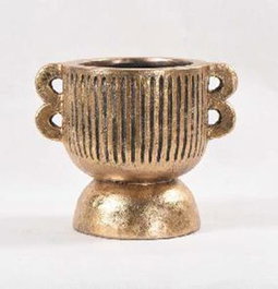 DKD Home Decor Jarrón Magnesia Envejecido Dorado