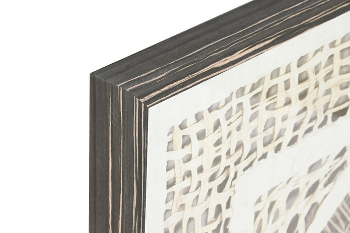 DKD Home Decor Cuadro Moderno Blanco Negro Cristal Ps Fibra 4 x 90 x 90 cm (2 Unidades)