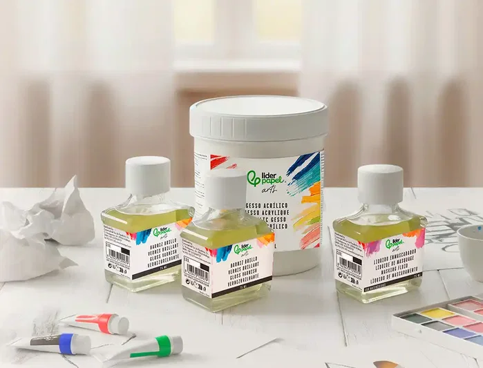 Liderpapel Gesso Acrílico Preparador de Superficies Bote 1L