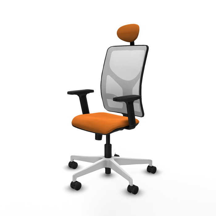 PIQUERAS Y CRESPO Silla de oficina Motilla Naranja y Blanco