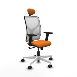 PIQUERAS Y CRESPO Silla de oficina Motilla Naranja y Blanco