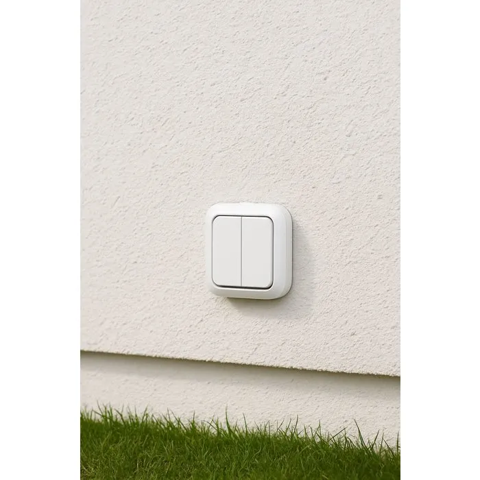 QUARX Aqua Pro Interruptor Doble Bidireccional Impermeable IP55 Blanco - 250V 10AX Conexión Rápida - QUA4004282496687