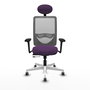 PIQUERAS Y CRESPO Silla de oficina Zulema con mecanismo Sincro/Traslack, Morado y Gris